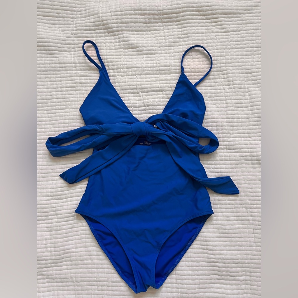Aerie blue one piece tie bikini